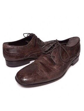 Bostonian Maxon Wingtip Leather Oxford Shoes Low Top Lace Up Brown Derby